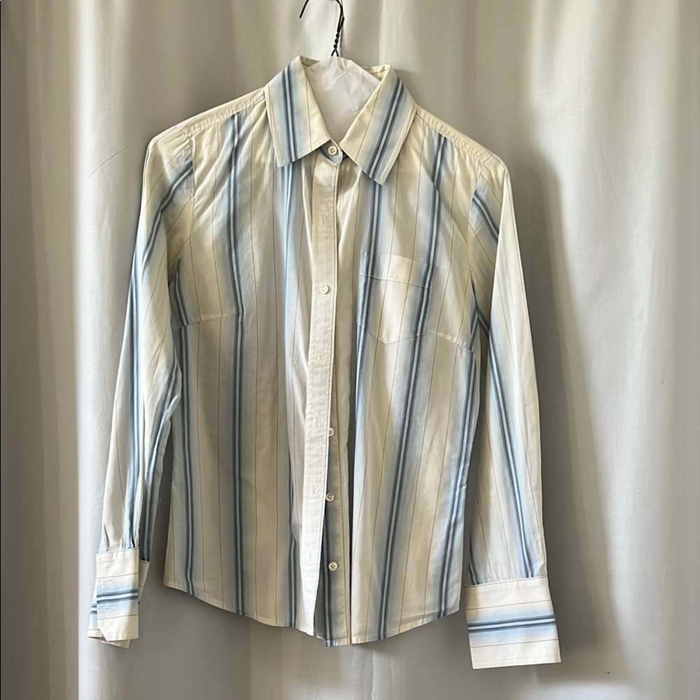 J. Crew Blue and White Button Down Shirt